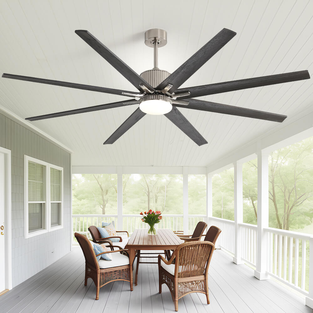 Sofucor 76'' Smart Ceiling Fan With Light Remote 8 Wood Blades Works With Phone
