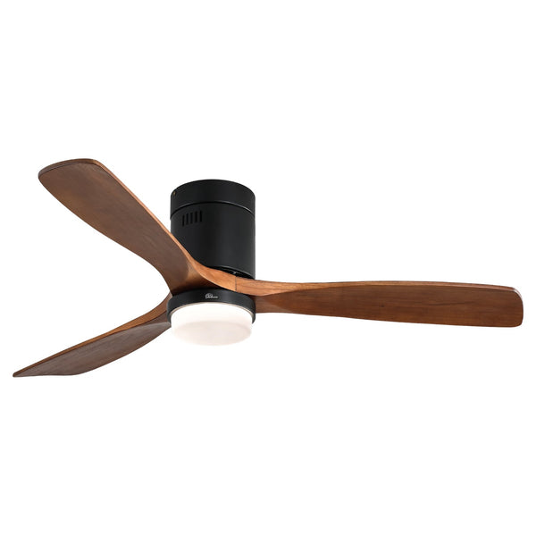 Sofucor 3-Blades 52'' Flush Mount Ceiling Fan With Light Remote Control