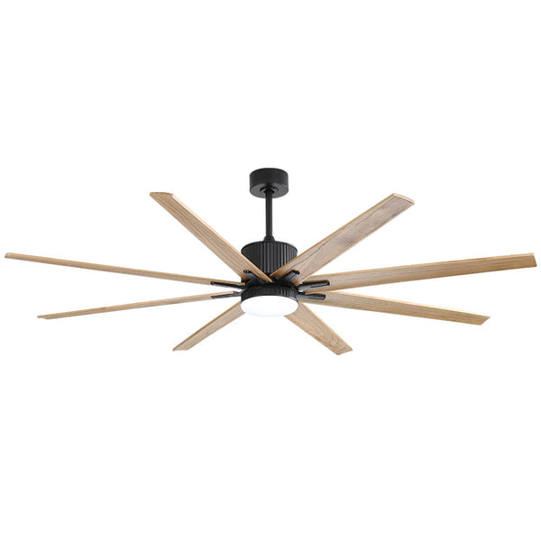 Sofucor 76'' Smart Ceiling Fan With Light Remote 8 Wood Blades Works With Phone