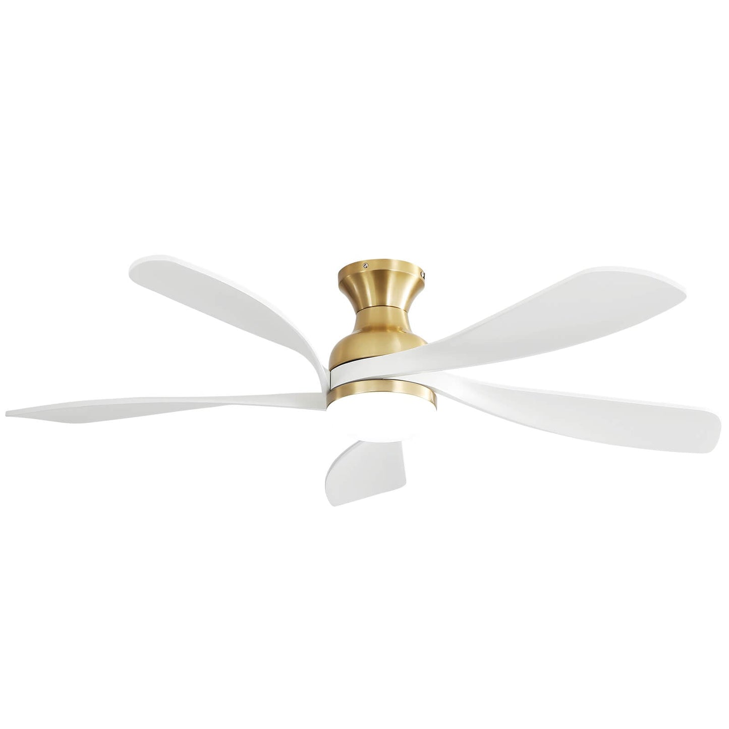 Sofucor 5 Blades 52'' Low Profile Flushmount Smart Ceiling Fan With Light Remote