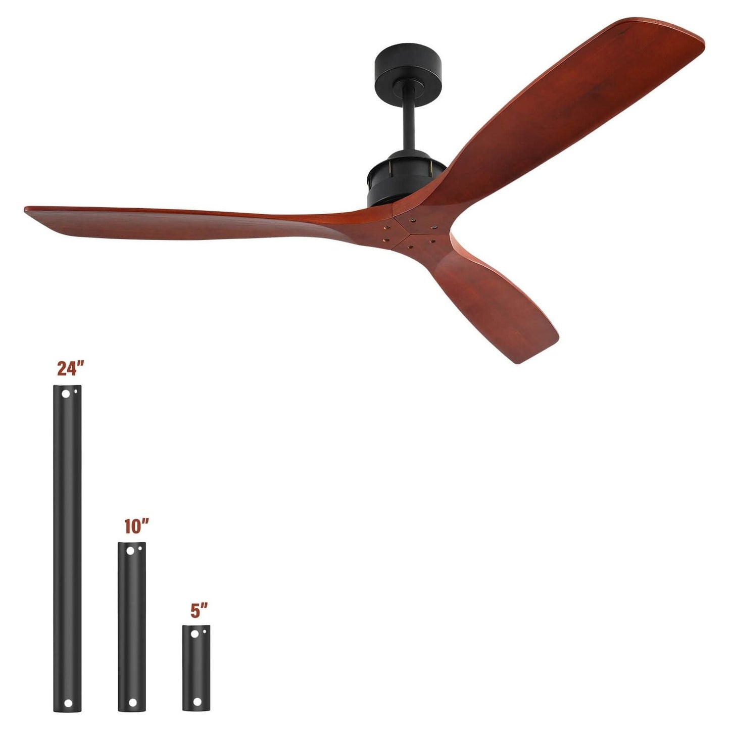 Sofucor KBS-6005-1 60" Wood Ceiling Fan No Light With Remote