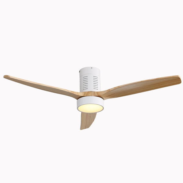 Sofucor KBS-52245-WH 52'' Low Profile Flushmount Ceiling Fan With Light Remote Control