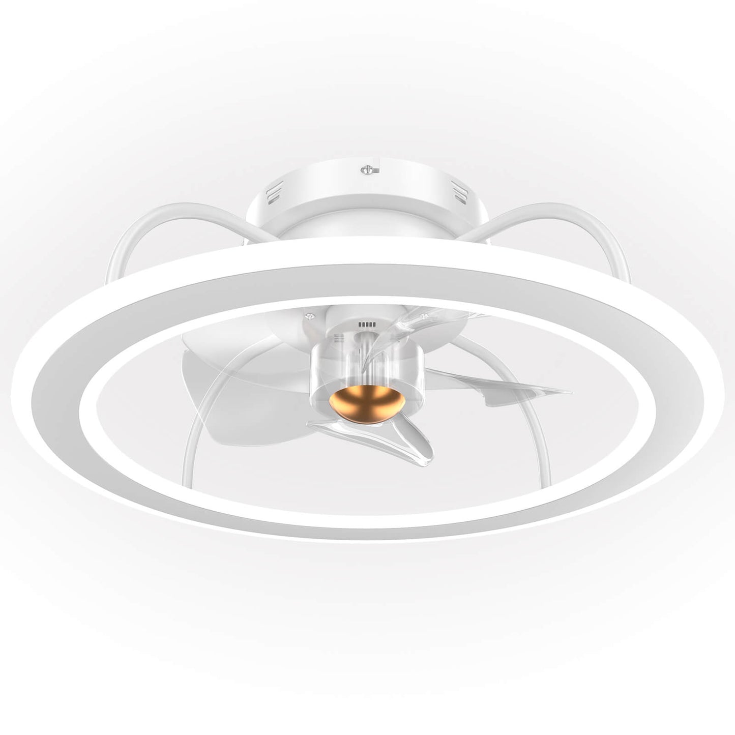 Sofucor 20'' Indoor Flush Mount Ceiling Fan With Light Remote Control