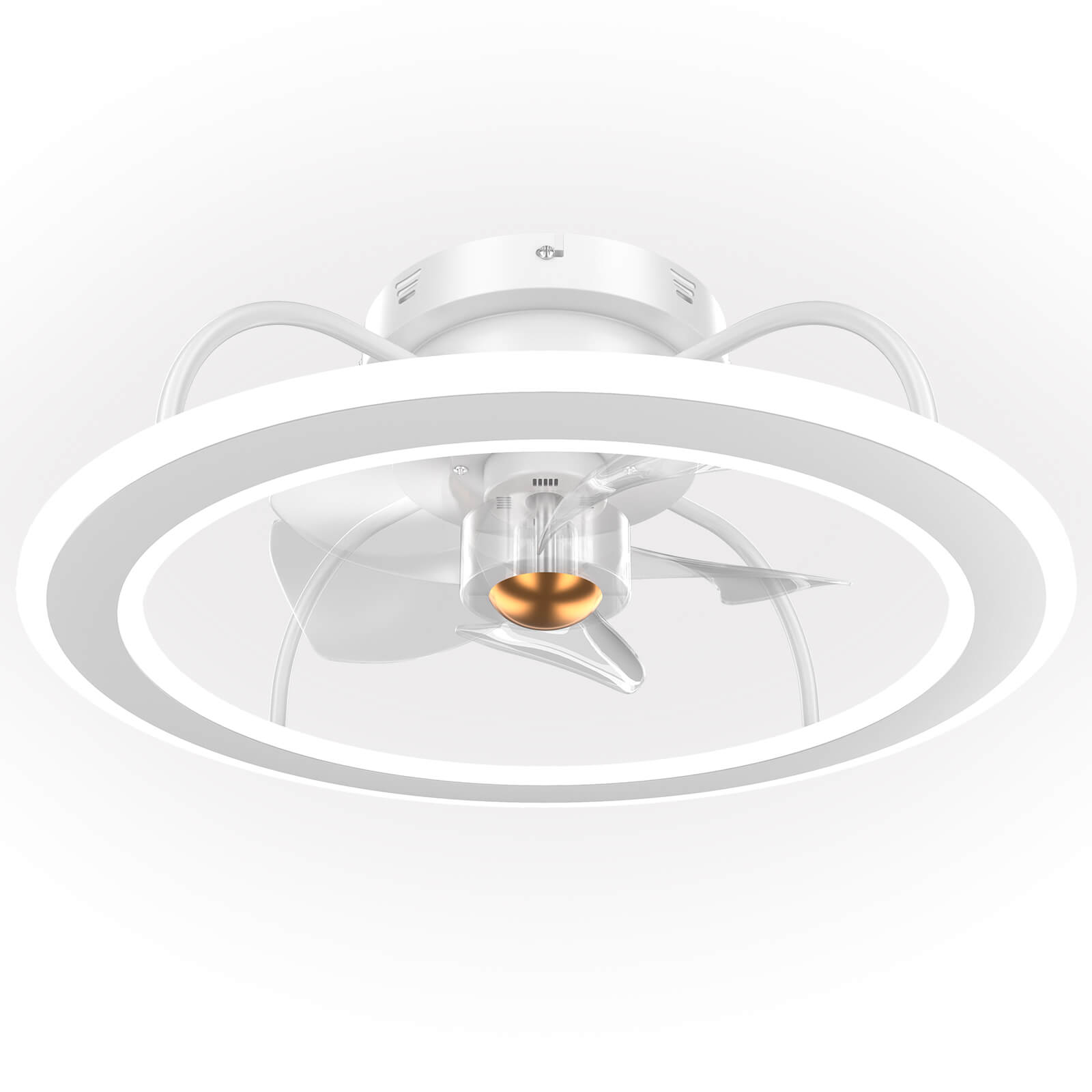 Sofucor 20'' Indoor Flush Mount Ceiling Fan With Light Remote Control