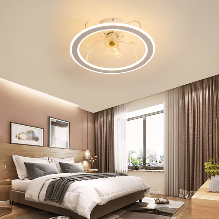 Sofucor 20'' Indoor Flush Mount Ceiling Fan With Light Remote Control