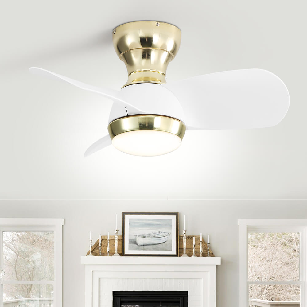 Sofucor KBS-23K001 23'' Low Profile Flushmount Ceiling Fan With Light Remote