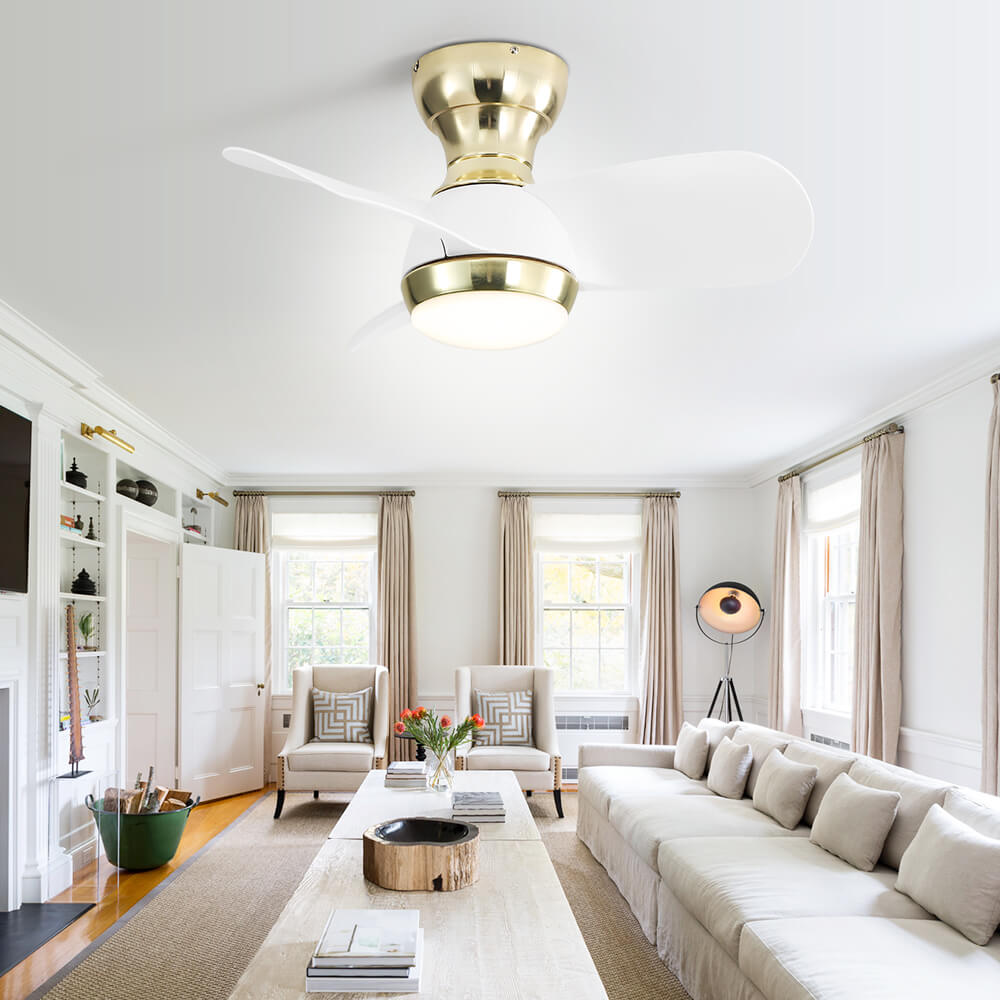 Sofucor KBS-23K001 23'' Low Profile Flushmount Ceiling Fan With Light Remote