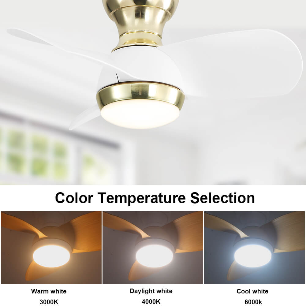 Sofucor KBS-23K001 23'' Low Profile Flushmount Ceiling Fan With Light Remote