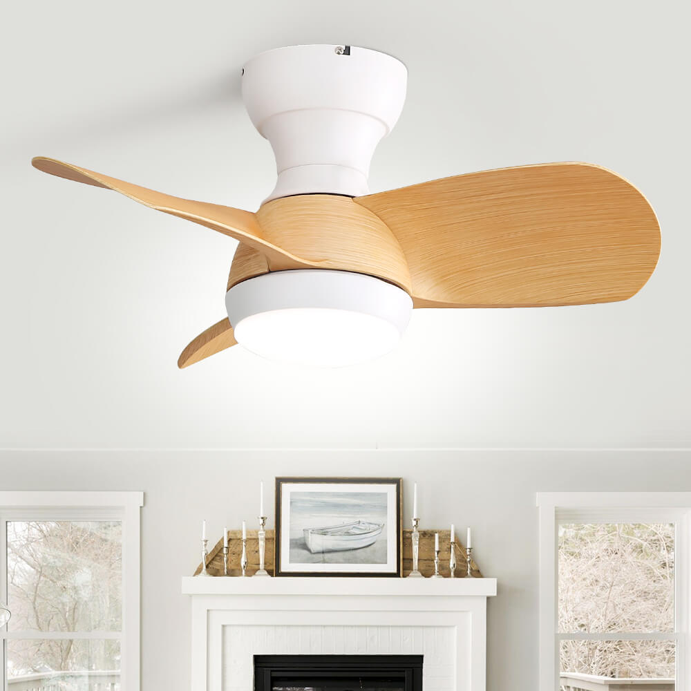 Sofucor KBS-23K001 23'' Low Profile Flushmount Ceiling Fan With Light Remote