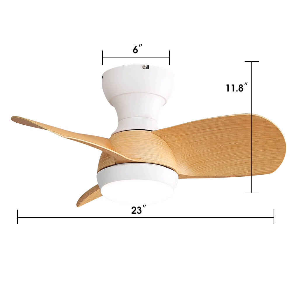 Sofucor KBS-23K001 23'' Low Profile Flushmount Ceiling Fan With Light Remote
