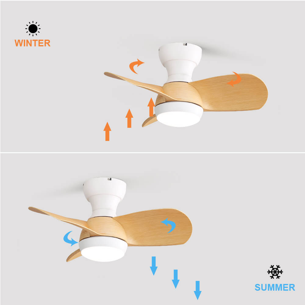 Sofucor KBS-23K001 23'' Low Profile Flushmount Ceiling Fan With Light Remote