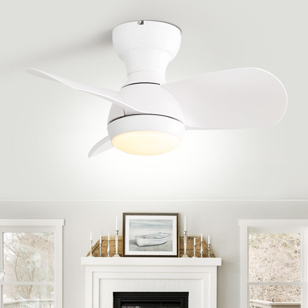 Sofucor KBS-23K001 23'' Low Profile Flushmount Ceiling Fan With Light Remote