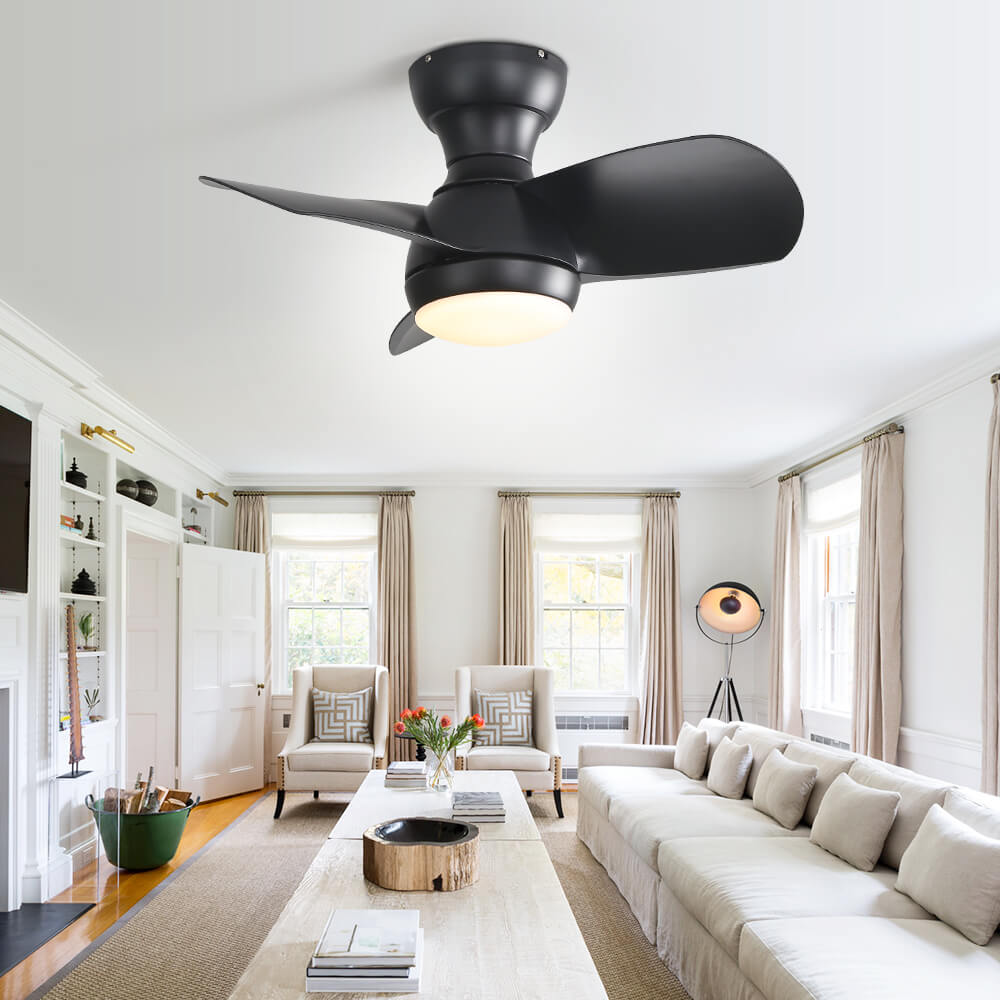 Sofucor KBS-23K001 23'' Low Profile Flushmount Ceiling Fan With Light Remote