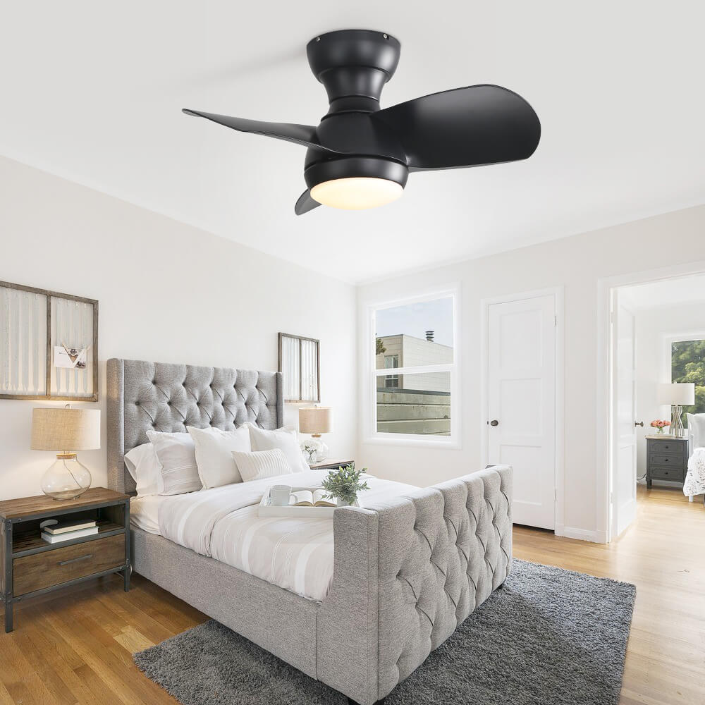 Sofucor KBS-23K001 23'' Low Profile Flushmount Ceiling Fan With Light Remote