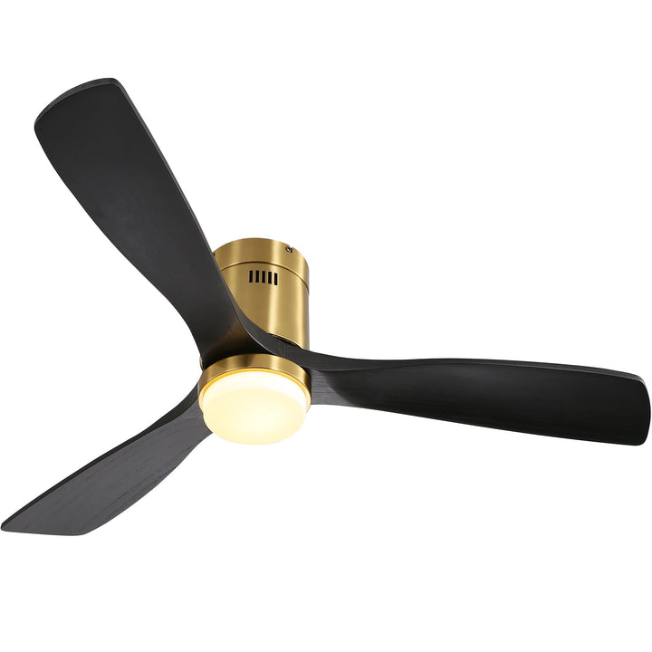 Sofucor 3-Blades 52'' Flush Mount Ceiling Fan With Light Remote Control-13