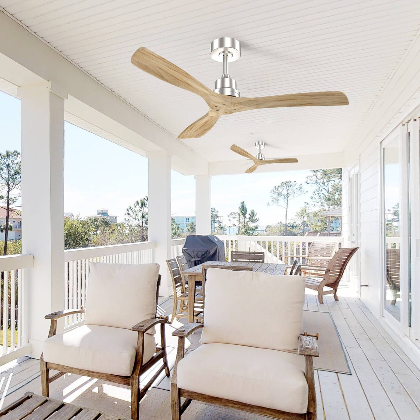 Sofucor KBS-5247-WD 3-Blades 52'' Ceiling Fan No Light With Remote Control DC Motor