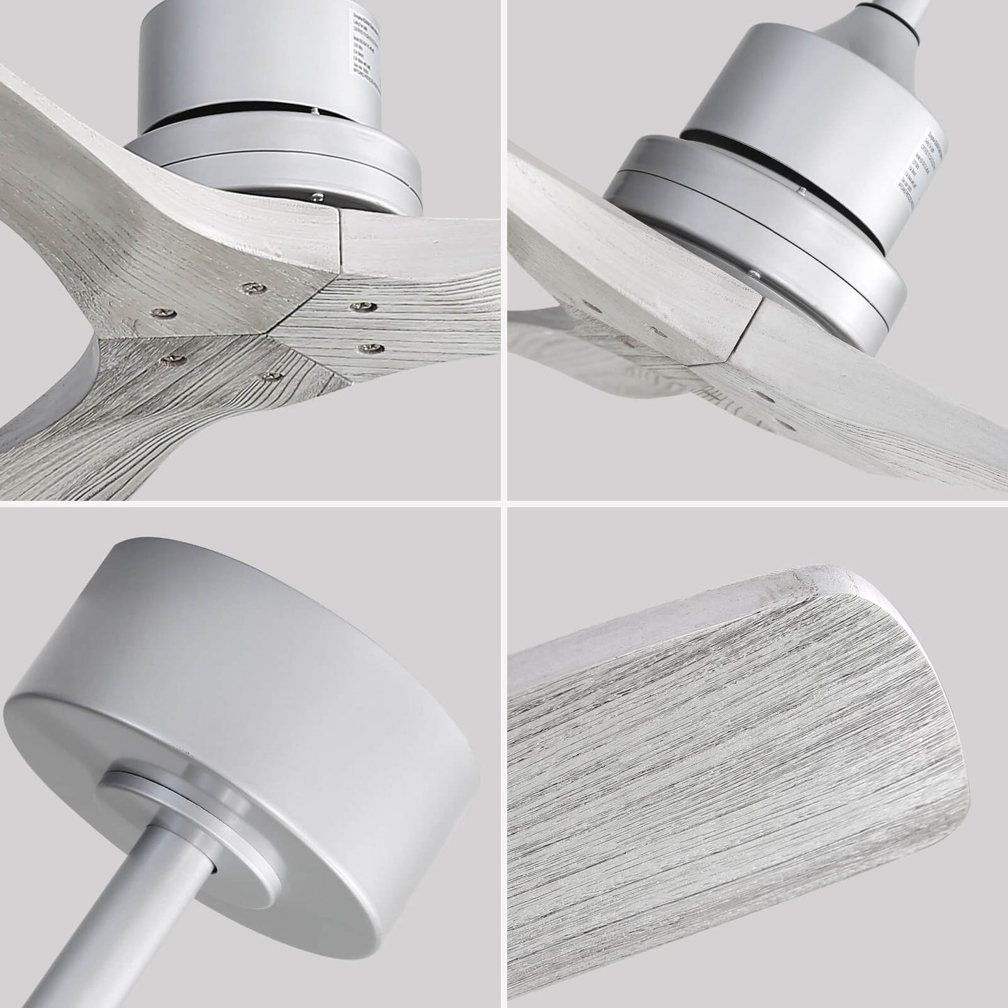 Sofucor KBS-5247-WD 3-Blades 52'' Ceiling Fan No Light With Remote Control DC Motor