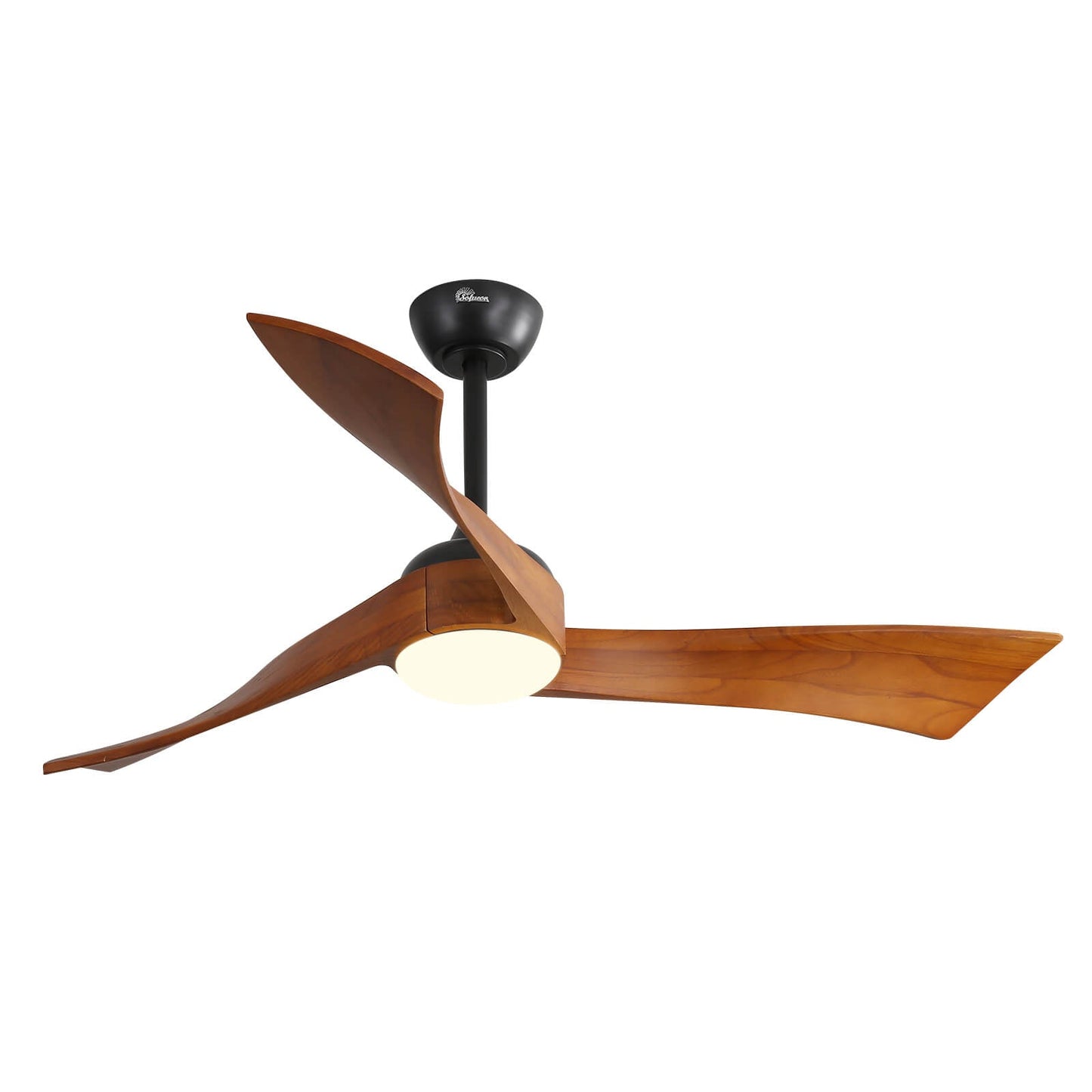 Sofucor KBS-52K012 52 Inch Ceiling Fan With Light Remote Irregular Wood Blades