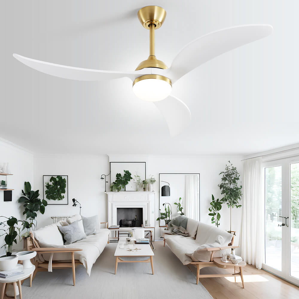 Sofucor KBS-52K033 52 Inch Wood Ceiling Fan With Light Remote Control