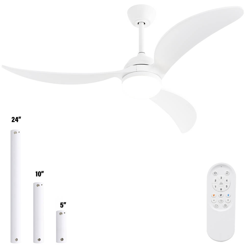 Sofucor KBS-52K033 52 Inch Wood Ceiling Fan With Light Remote Control