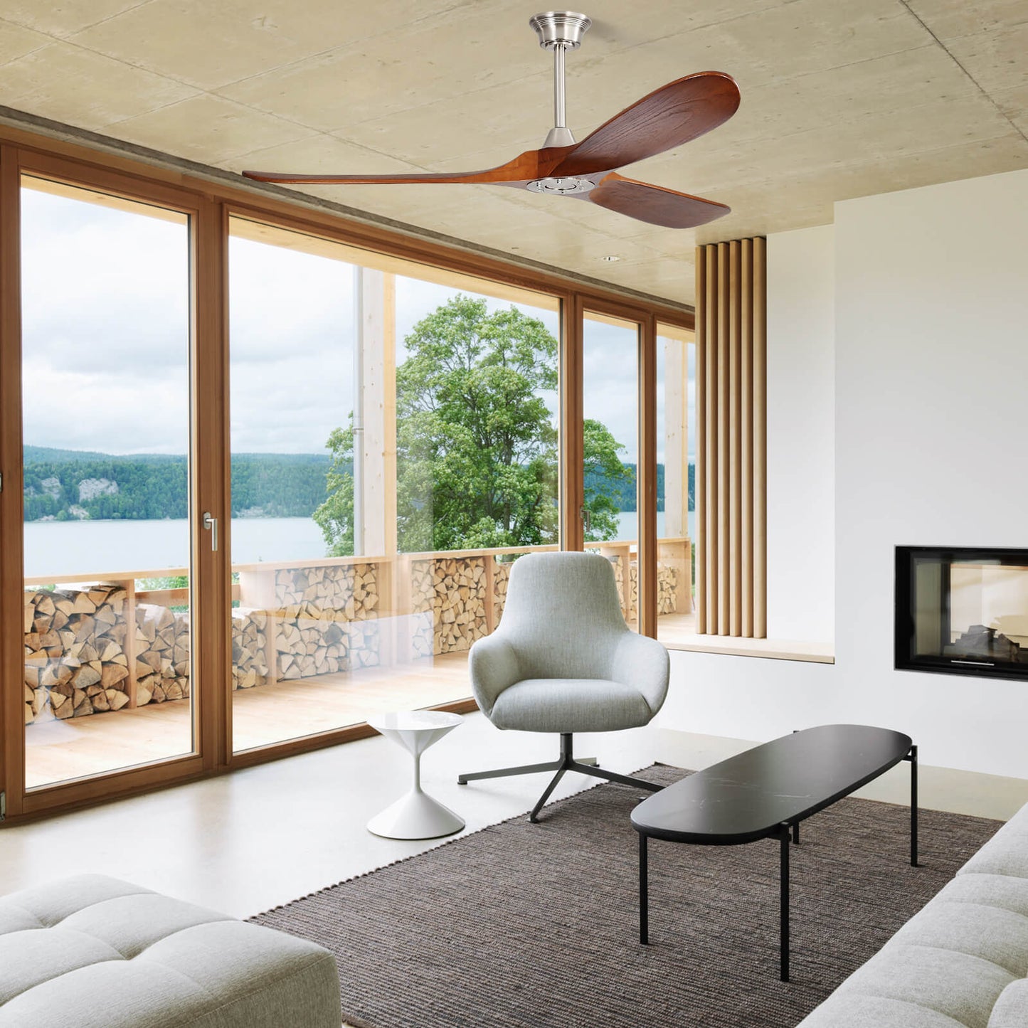 Sofucor KBS-6004 60 Inch Ceiling Fan No Light With Remote
