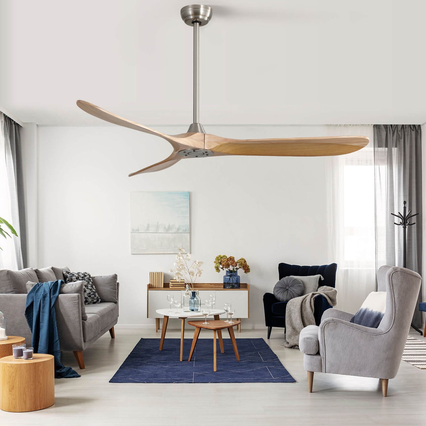 Sofucor KBS-6004 60 Inch Ceiling Fan No Light With Remote