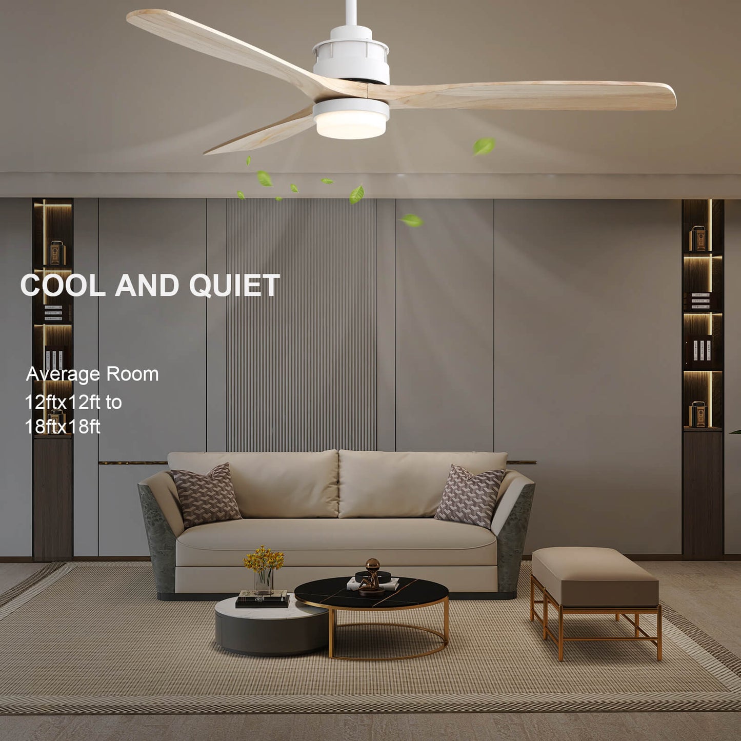 Sofucor KBS-6005 60 Inch Ceiling Fan With Light Remote