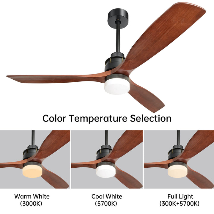 Sofucor 3-Blades 60'' Ceiling Fan With Light Remote Control DC Motor