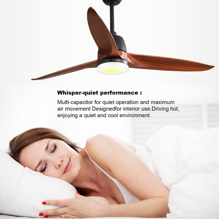 Sofucor 56'' Propeller Ceiling Fan With Light Remote Control DC Motor