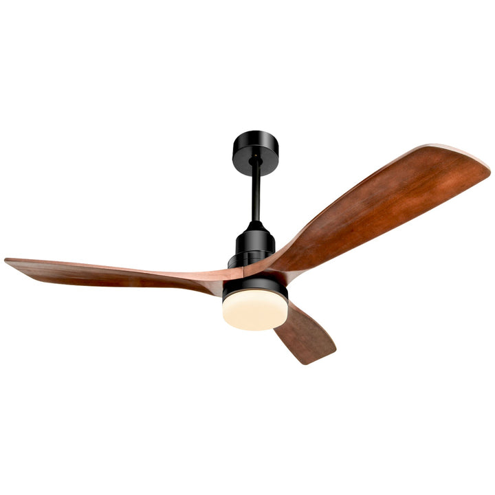 Sofucor 52'' Ceiling Fan With Light Remote Control DC Motor 3 Blades Walnut