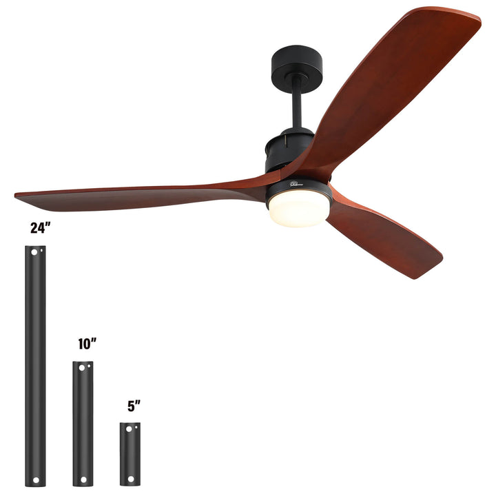 Sofucor 3-Blades 60'' Ceiling Fan With Light Remote Control DC Motor